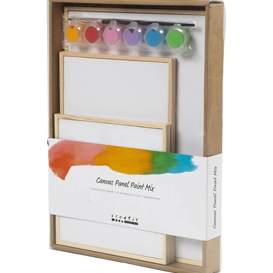 Creativ Company Canvas Panel Mix| Textile Decoration|Watercolour Paints