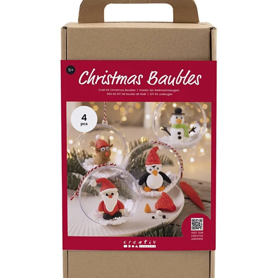 Creativ Company Craft Kit Christmas Baubles| Air Drying Clay And Modelling Compounds|Diy-Kits, Modelling And Casting