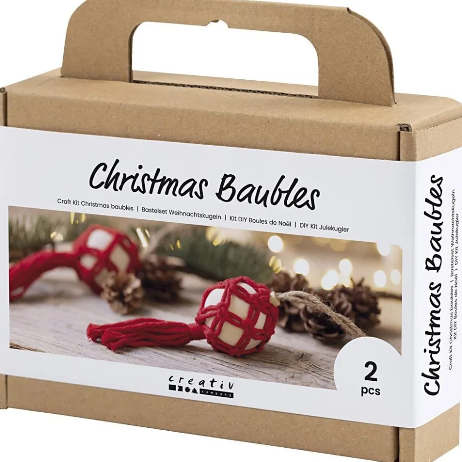 Creativ Company Craft Kit Christmas Baubles| Macramé|Diy-Kits, Textiles And Yarn