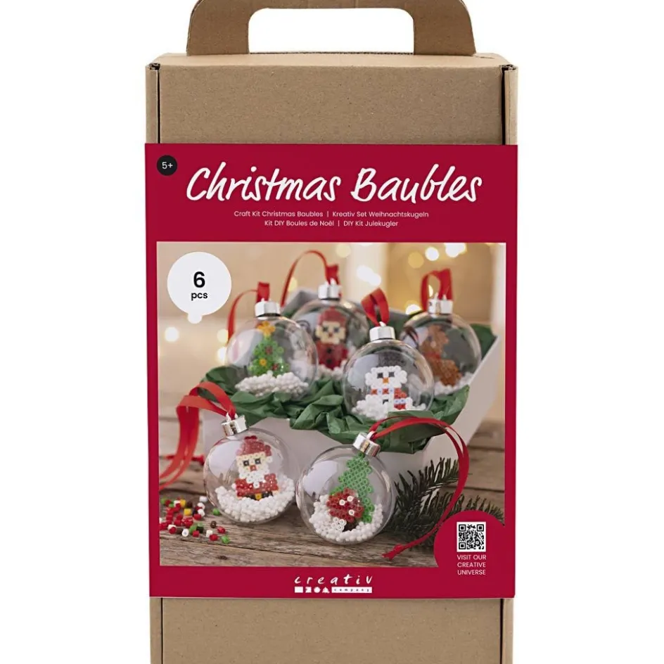 Creativ Company Craft Kit Christmas Baubles| Tube Beads|Diy-Kits, Beads And Jewellery Making