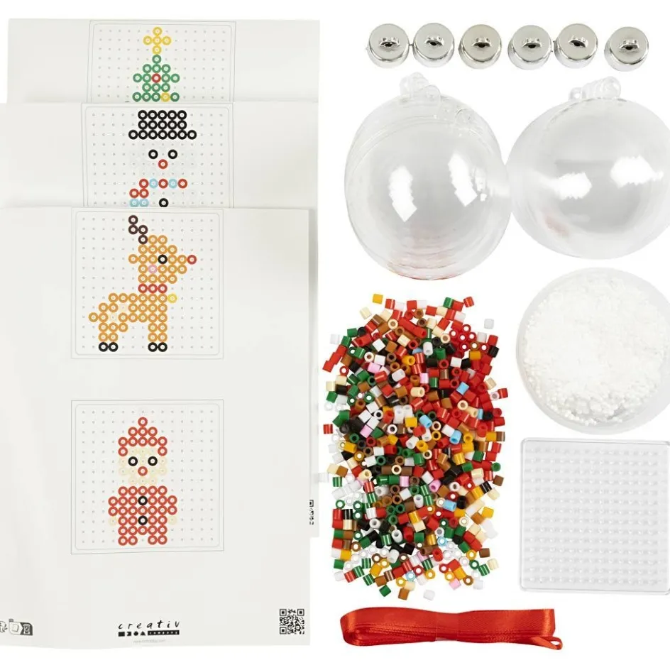 Creativ Company Craft Kit Christmas Baubles| Tube Beads|Diy-Kits, Beads And Jewellery Making