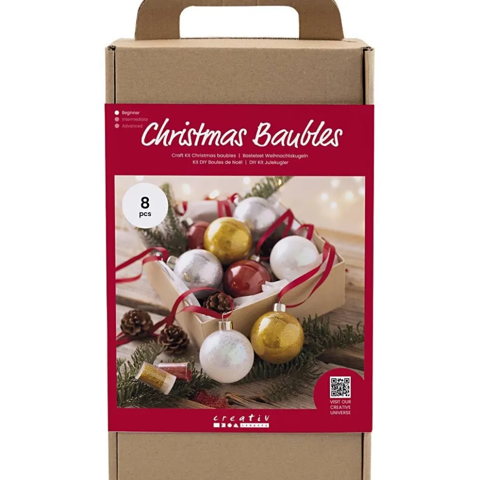 Creativ Company Craft Kit Christmas Baubles| Figures, Eggs And Animals For Decorating|Diy-Kits, Items For Decoration