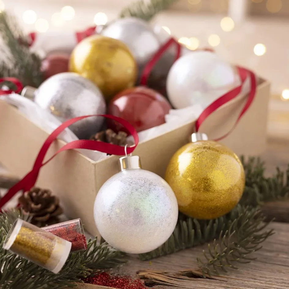Creativ Company Craft Kit Christmas Baubles| Figures, Eggs And Animals For Decorating|Diy-Kits, Items For Decoration