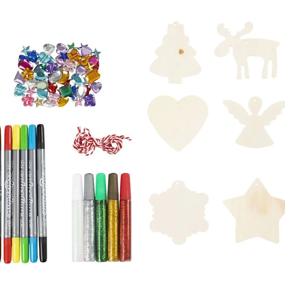 Creativ Company Craft Kit Christmas Decorations| Figures, Eggs And Animals For Decorating|Diy-Kits, Items For Decoration