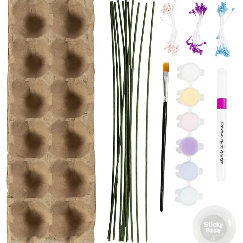 Creativ Company Craft Kit Egg Carton Flowers| Diy-Kits, Basic Items And Tools