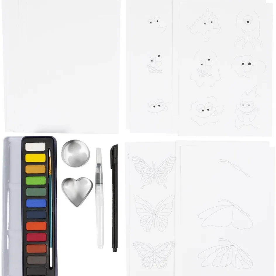 Creativ Company Craft Kit Watercolour| Textile Decoration|Watercolour Paints