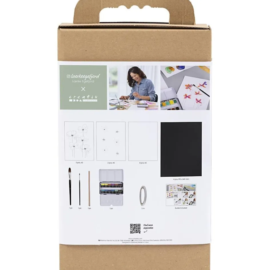 Creativ Company Craft Kit Watercolour| Textile Decoration|Watercolour Paints