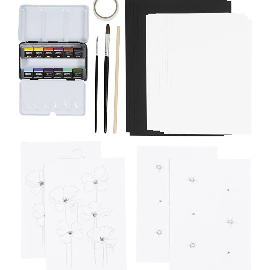 Creativ Company Craft Kit Watercolour| Textile Decoration|Watercolour Paints