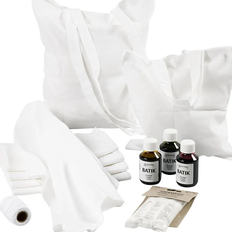 Creativ Company Creative kit – Batik-dyed tea towels and tote bags| Textile Decoration