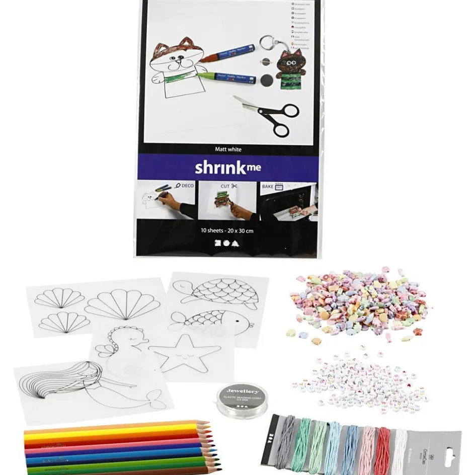 Creativ Company Creative kit – Jewellery-making with beads and shrink plastic sheets| Beads|Diy-Kits, Beads And Jewellery Making