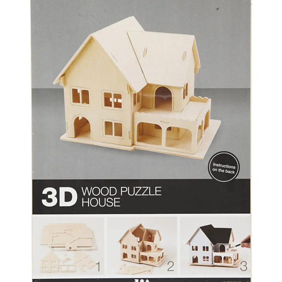 Creativ Company 3D Wooden Construction Kit| Decorative Houses And Vehicles