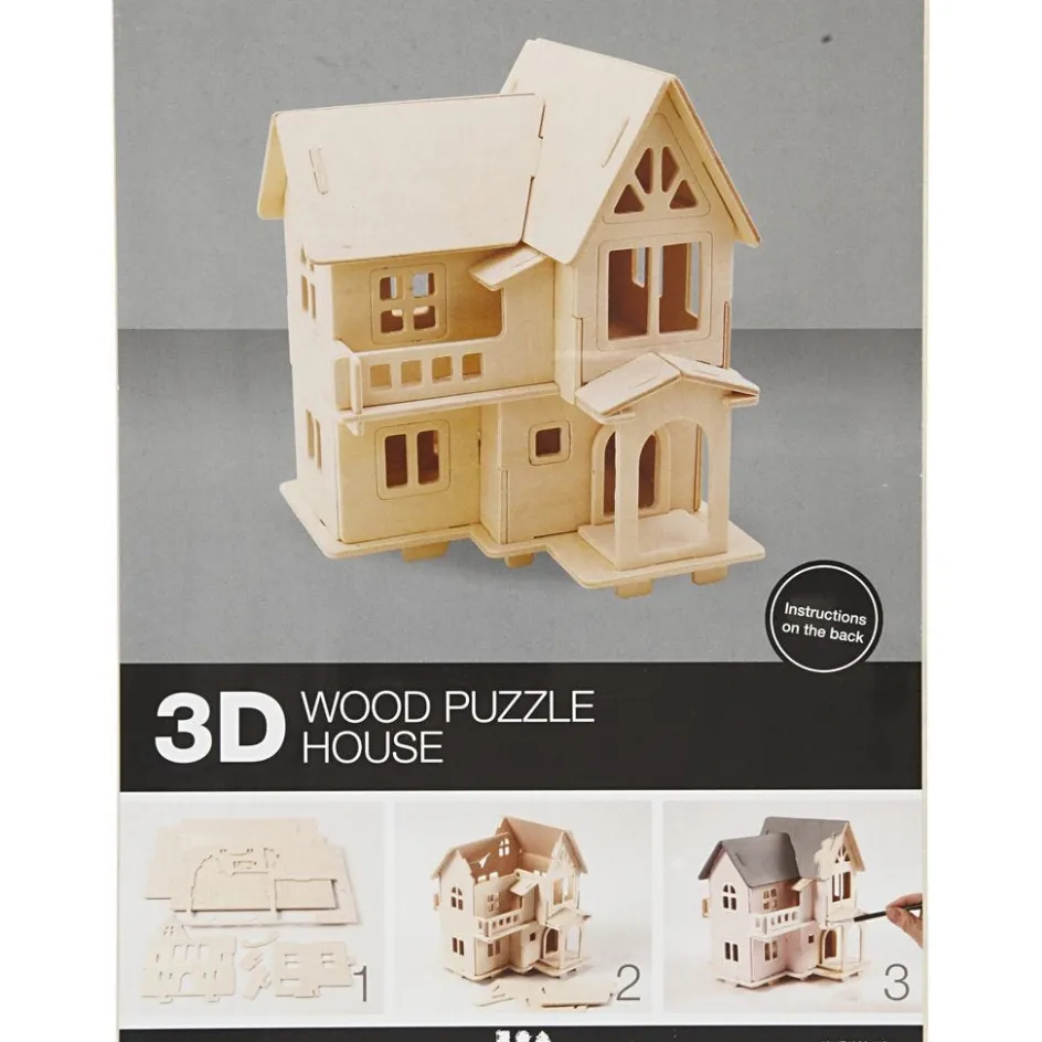 Creativ Company 3D Wooden Construction Kit| Decorative Houses And Vehicles