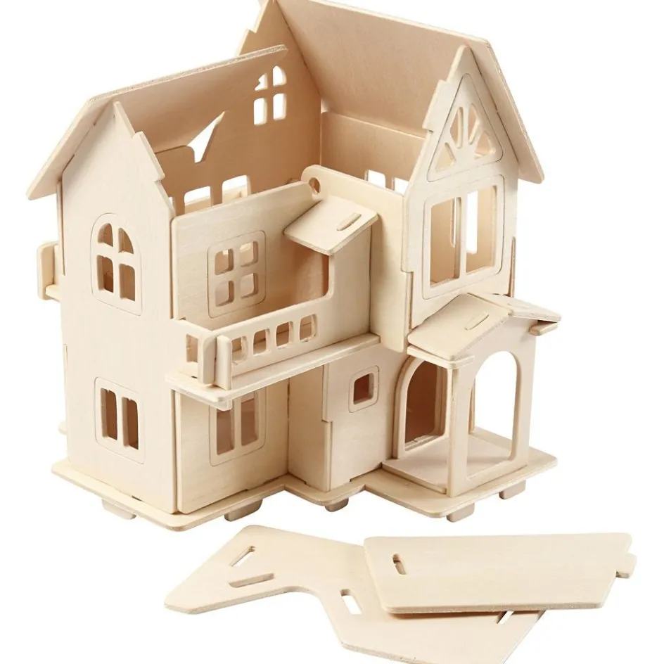 Creativ Company 3D Wooden Construction Kit| Decorative Houses And Vehicles