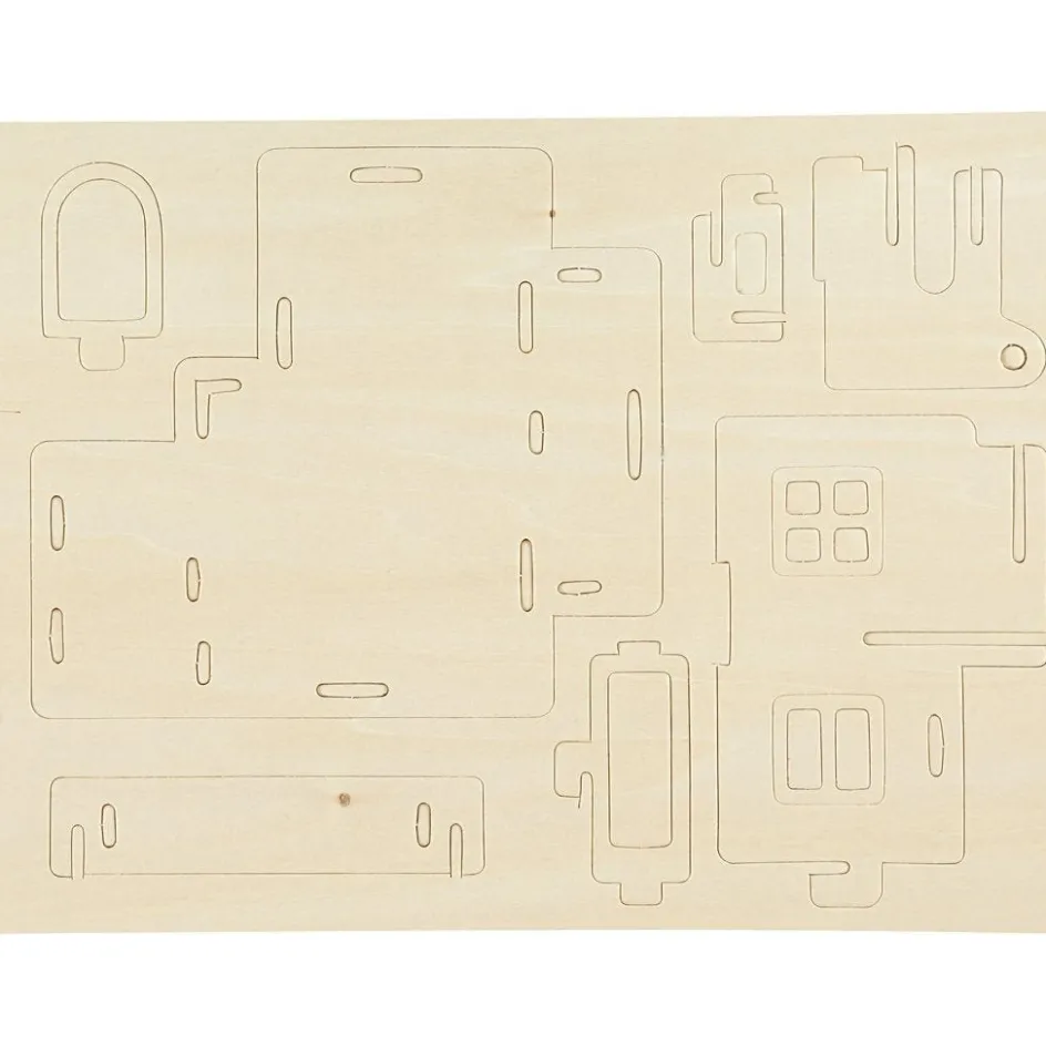 Creativ Company 3D Wooden Construction Kit| Decorative Houses And Vehicles