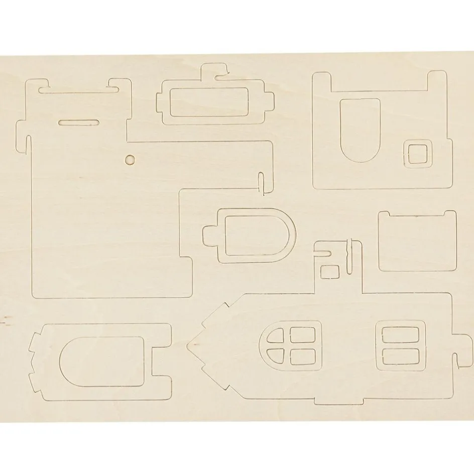 Creativ Company 3D Wooden Construction Kit| Decorative Houses And Vehicles