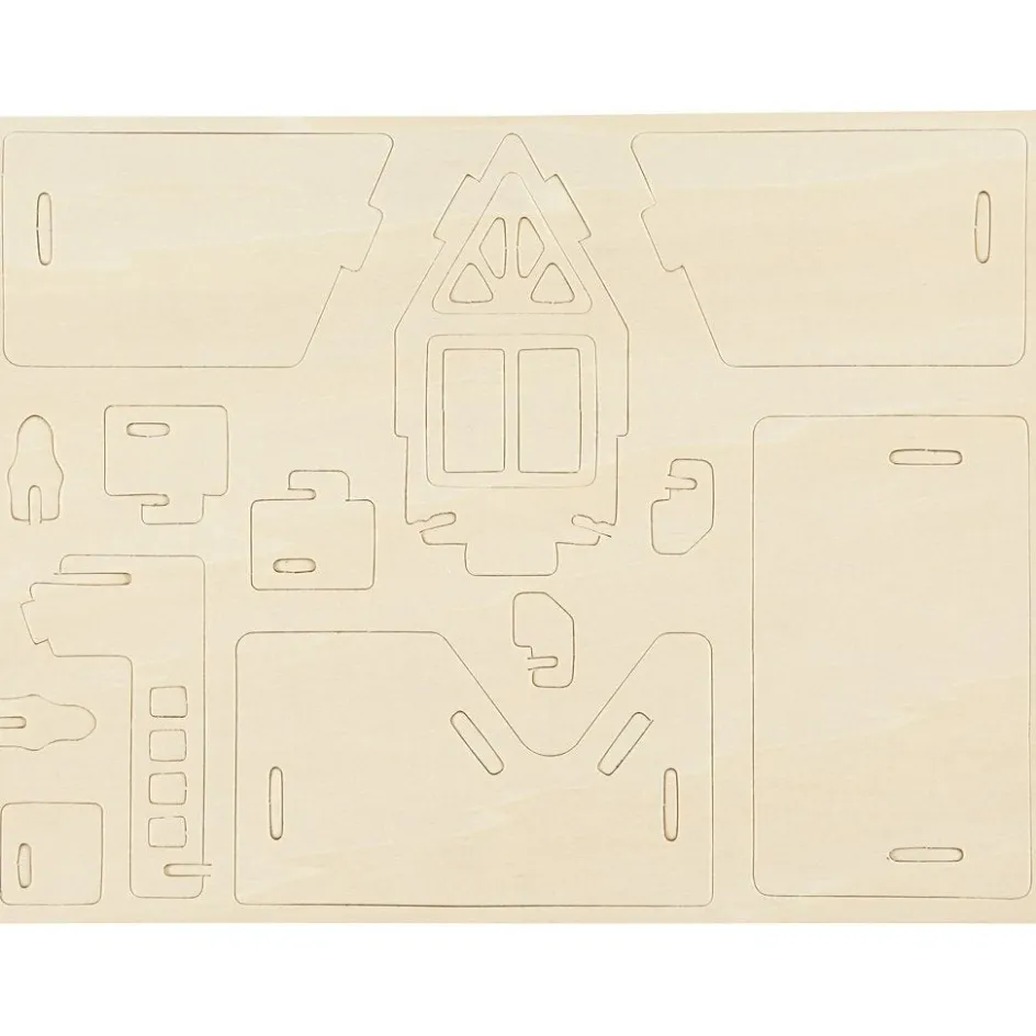 Creativ Company 3D Wooden Construction Kit| Decorative Houses And Vehicles