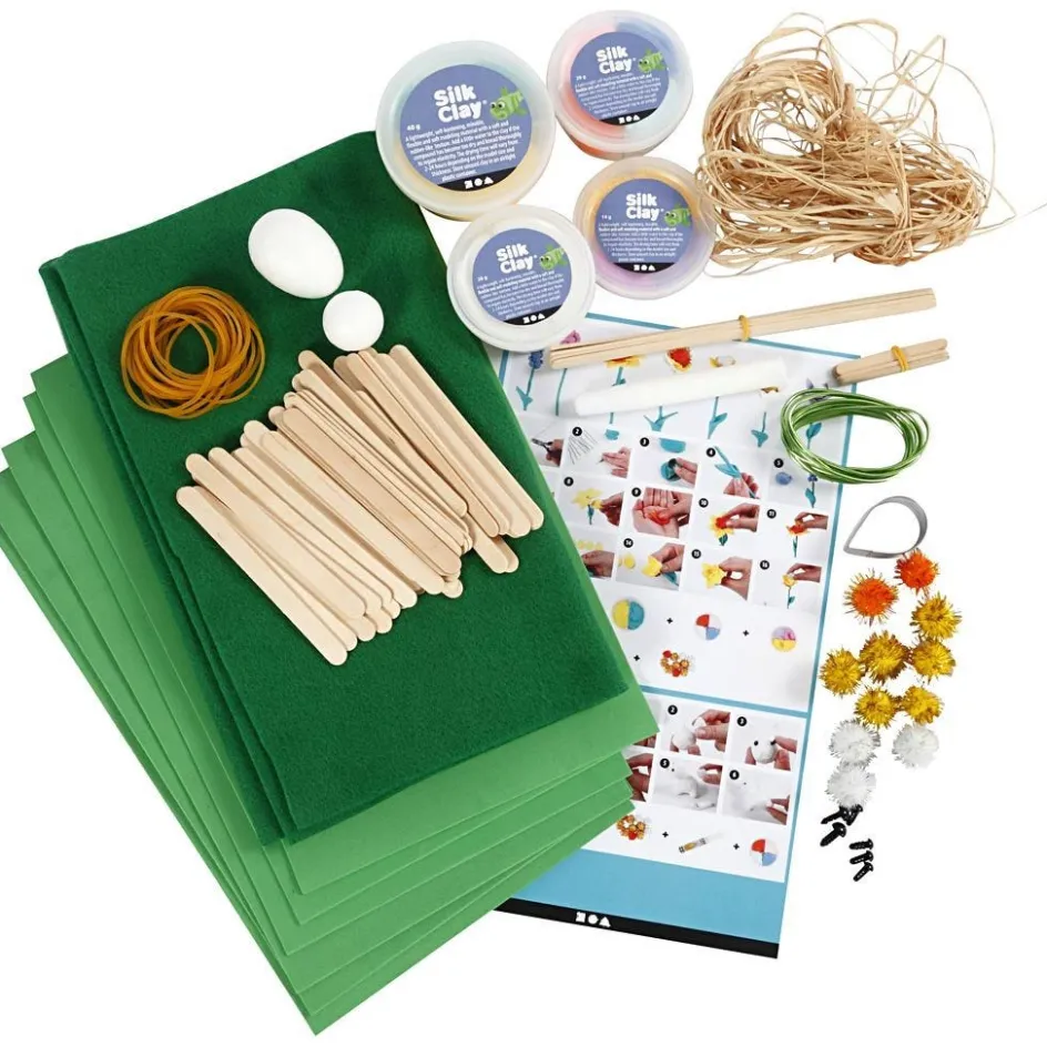 Silk Clay Easter Garden| Air Drying Clay And Modelling Compounds|Diy-Kits, Modelling And Casting
