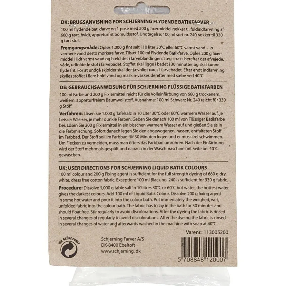 Schjerning ES Batik Fixative| Textile Decoration