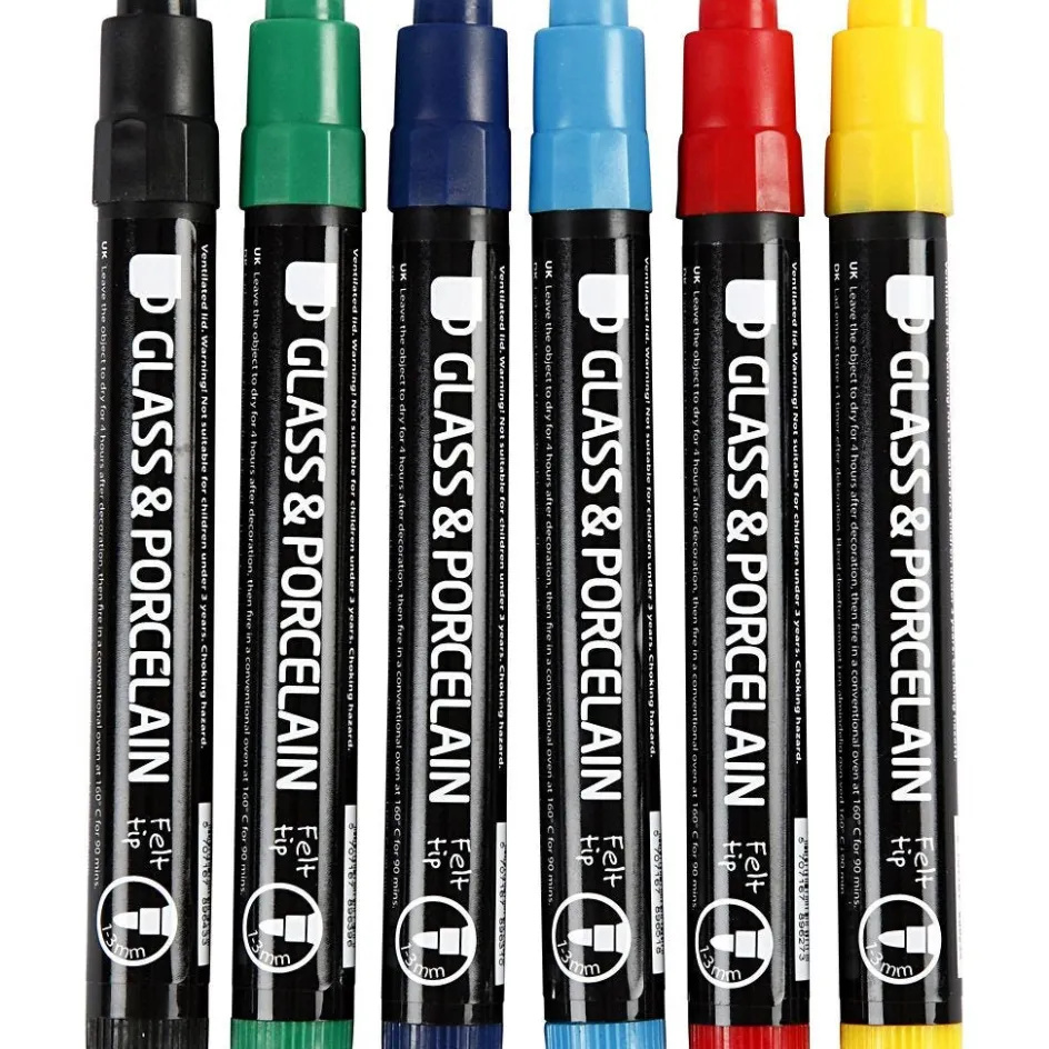 Creativ Company Glass and Porcelain Markers| Paints And Painting Accessories|Porcelain And Glass Decoration (Washable)