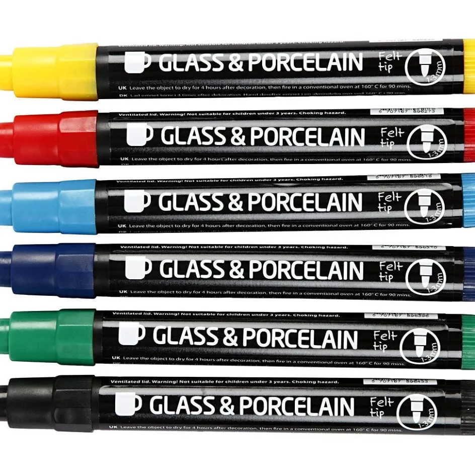 Creativ Company Glass and Porcelain Markers| Paints And Painting Accessories|Porcelain And Glass Decoration (Washable)