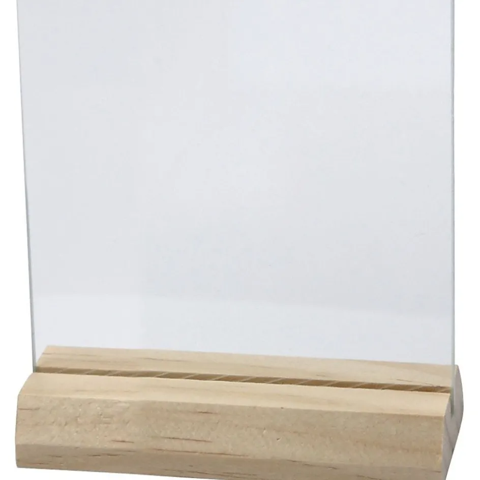 Creativ Company Glass Plate with Wooden Holder| Home Furnishings