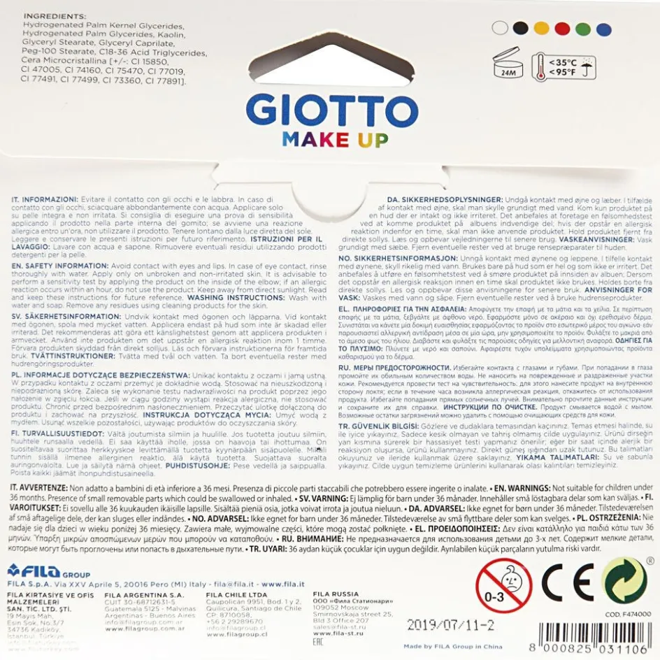 GIOTTO Make Up Pencils| Indoor Play|Paints And Painting Accessories