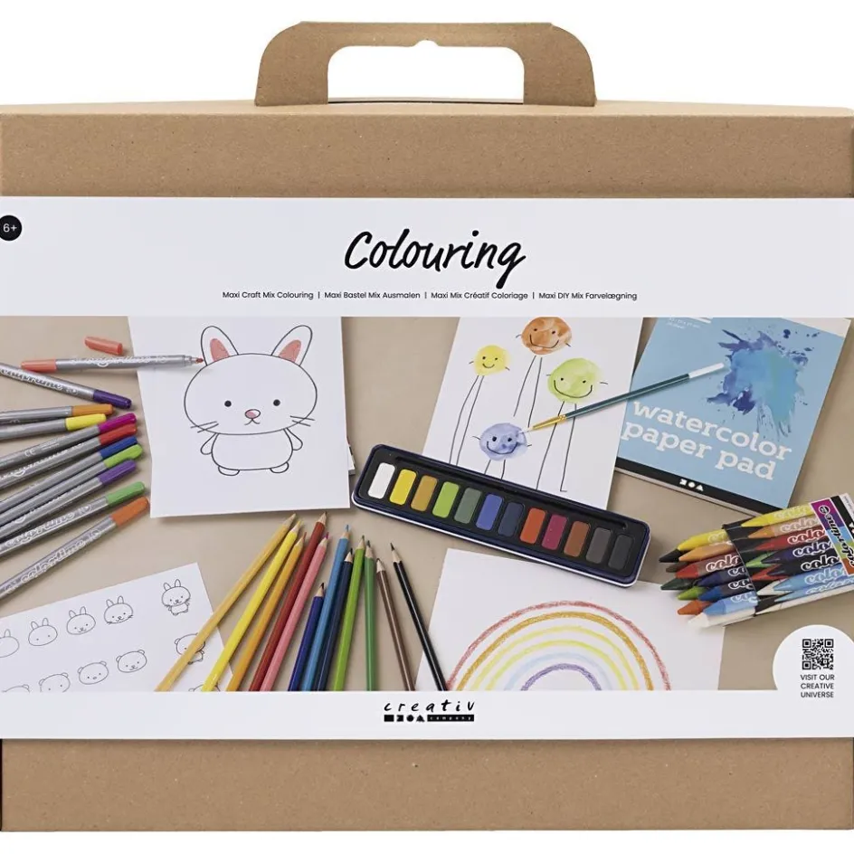 Creativ Company Maxi Craft Mix Colouring| Felt Tips|Pencils And Chalks
