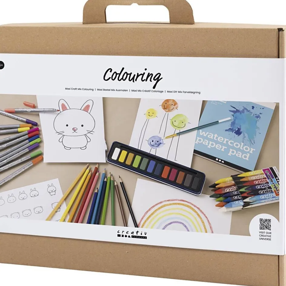 Creativ Company Maxi Craft Mix Colouring| Felt Tips|Pencils And Chalks