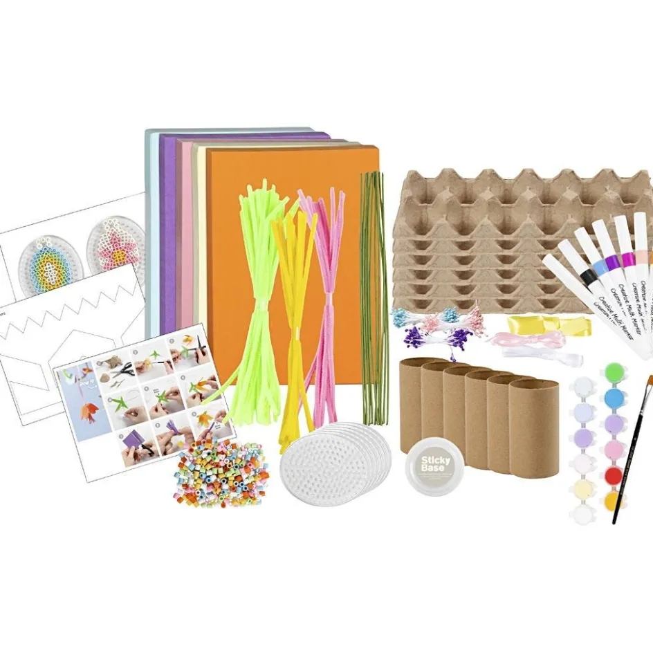 Creativ Company Mega Craft Mix Creative Spring| Creative Classroom Sets|Figures, Eggs And Animals For Decorating