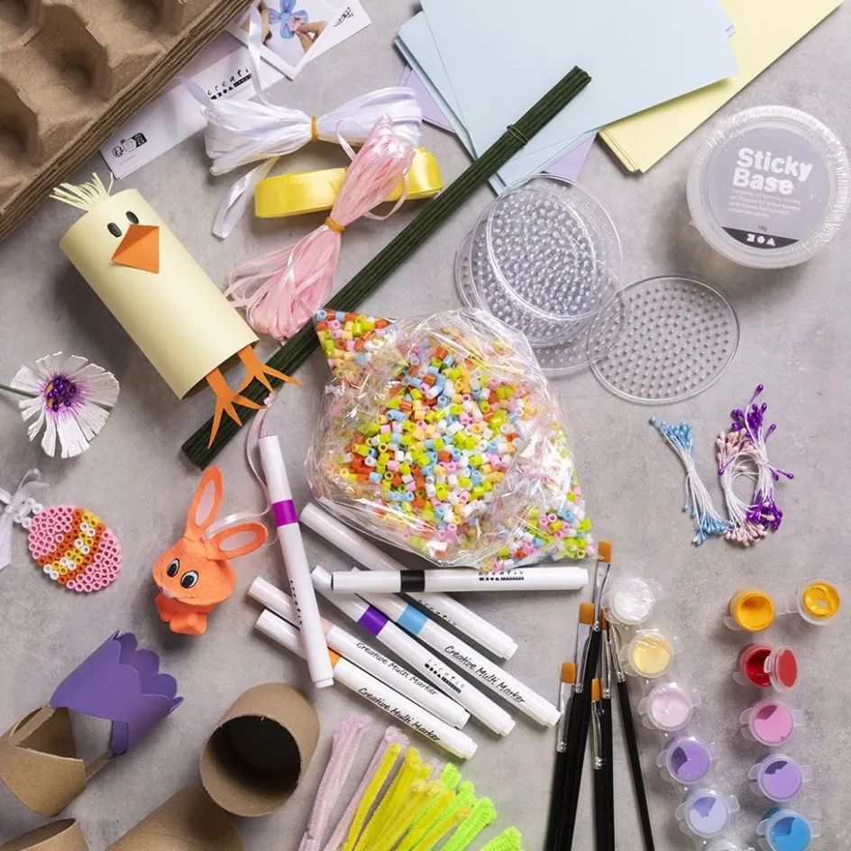 Creativ Company Mega Craft Mix Creative Spring| Creative Classroom Sets|Figures, Eggs And Animals For Decorating