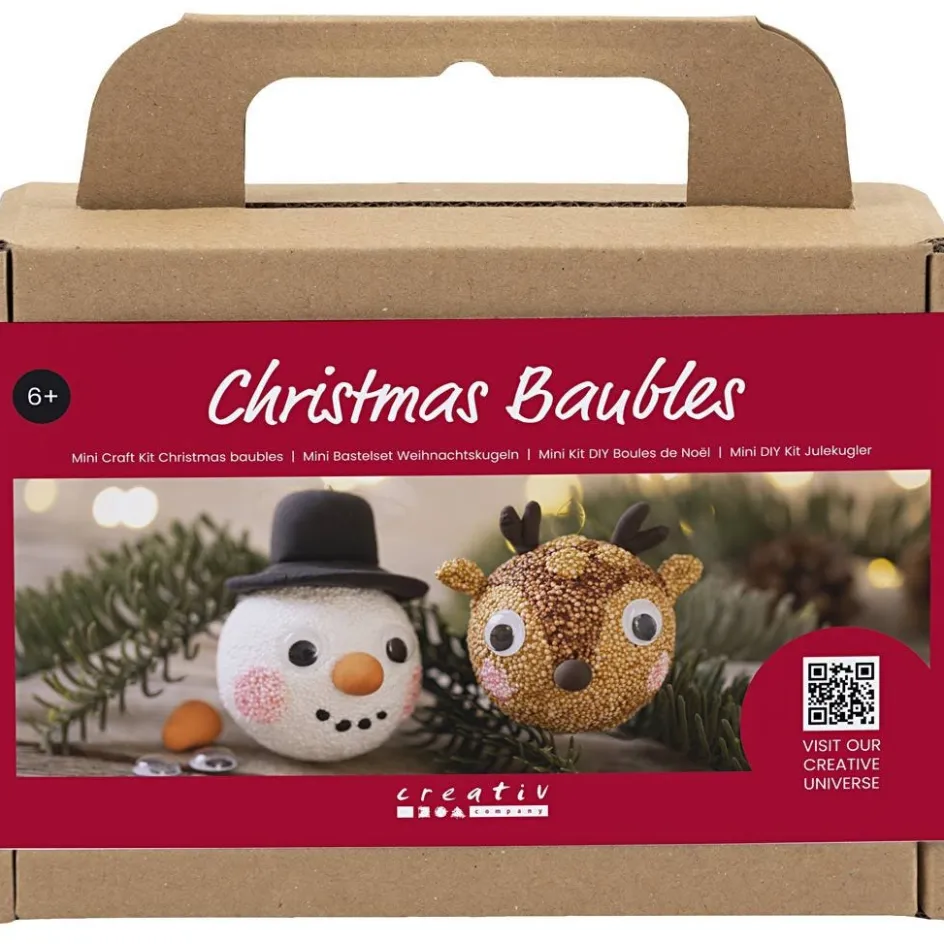 Creativ Company Mini Craft Kit Christmas Baubles| Air Drying Clay And Modelling Compounds|Diy-Kits, Modelling And Casting