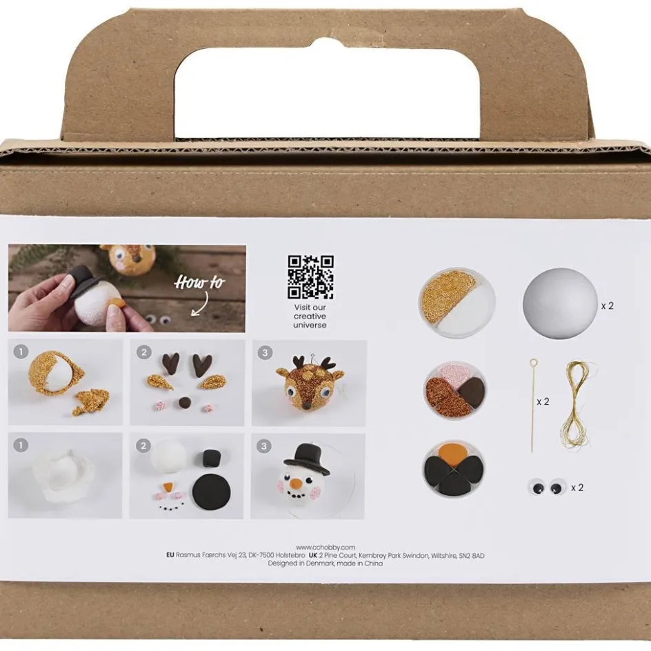 Creativ Company Mini Craft Kit Christmas Baubles| Air Drying Clay And Modelling Compounds|Diy-Kits, Modelling And Casting