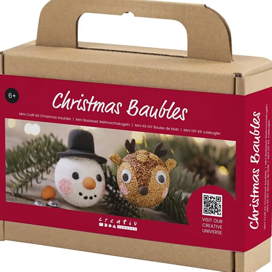 Creativ Company Mini Craft Kit Christmas Baubles| Air Drying Clay And Modelling Compounds|Diy-Kits, Modelling And Casting