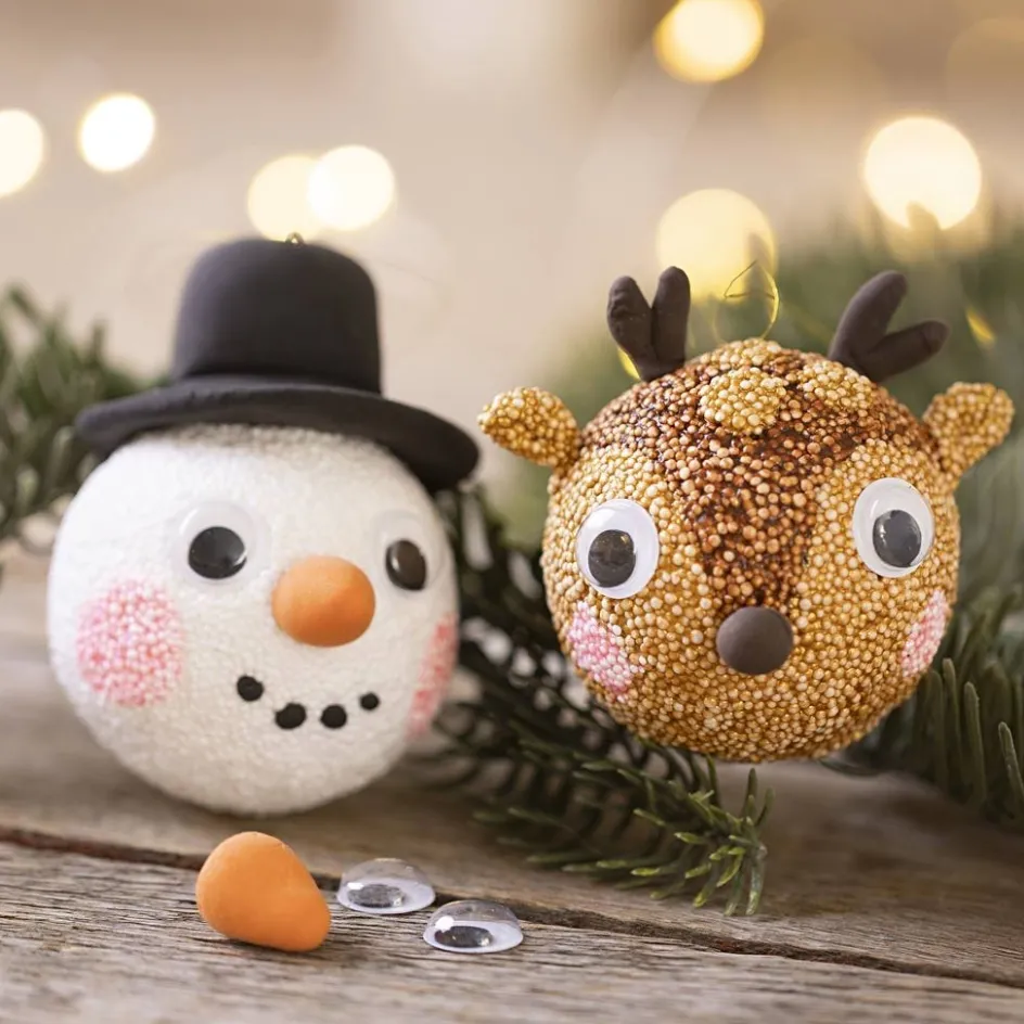 Creativ Company Mini Craft Kit Christmas Baubles| Air Drying Clay And Modelling Compounds|Diy-Kits, Modelling And Casting