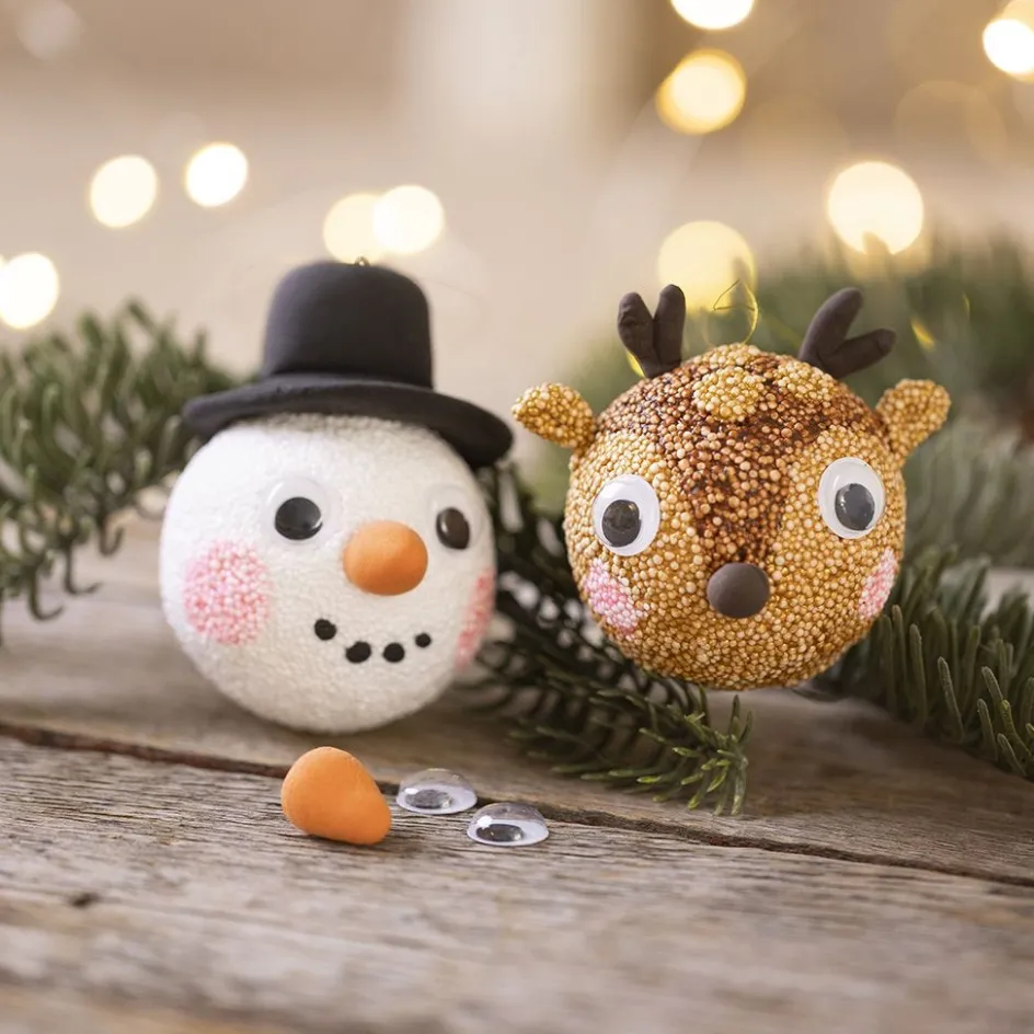 Creativ Company Mini Craft Kit Christmas Baubles| Air Drying Clay And Modelling Compounds|Diy-Kits, Modelling And Casting