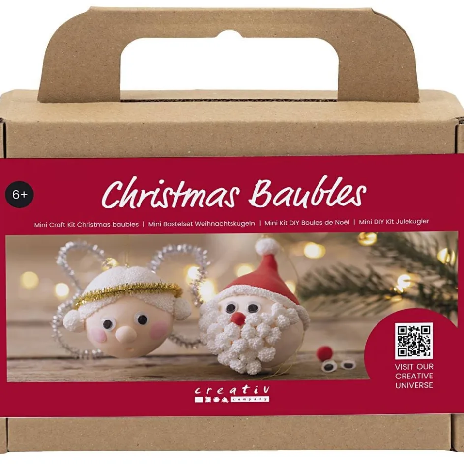 Creativ Company Mini Craft Kit Christmas Baubles| Air Drying Clay And Modelling Compounds|Diy-Kits, Modelling And Casting