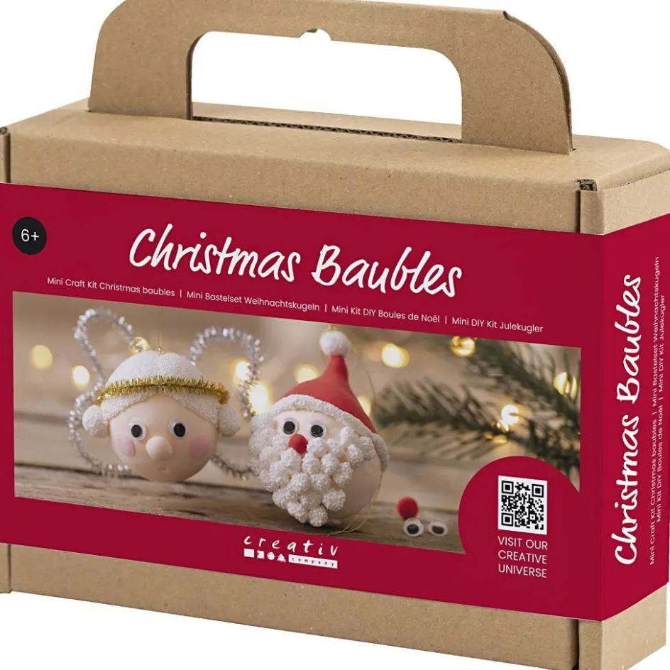 Creativ Company Mini Craft Kit Christmas Baubles| Air Drying Clay And Modelling Compounds|Diy-Kits, Modelling And Casting