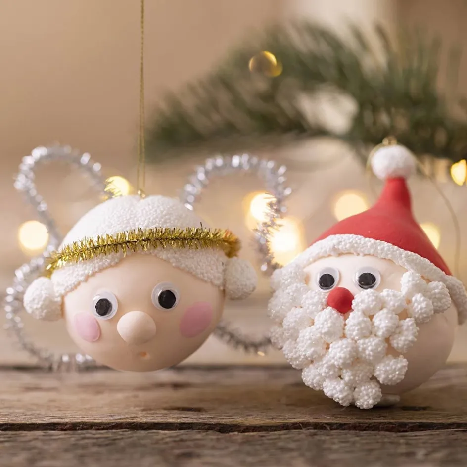 Creativ Company Mini Craft Kit Christmas Baubles| Air Drying Clay And Modelling Compounds|Diy-Kits, Modelling And Casting