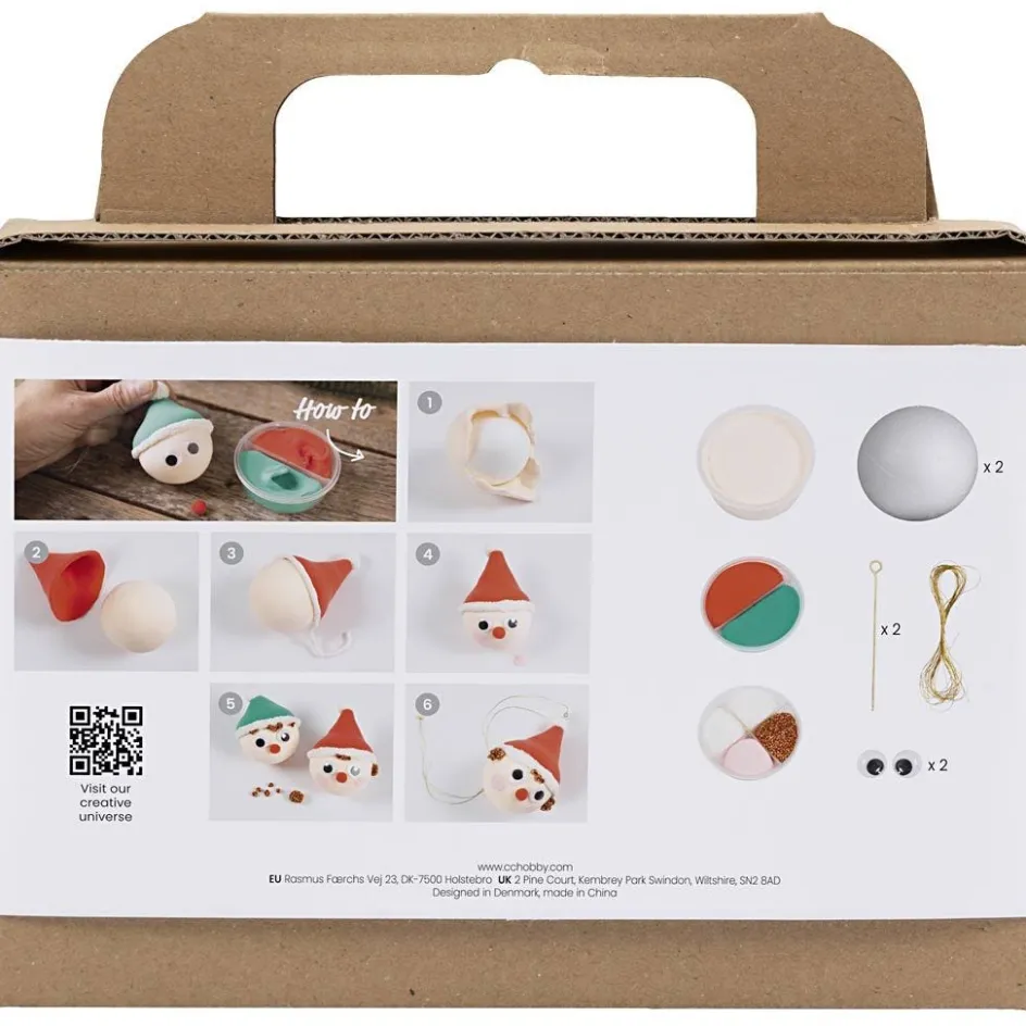 Creativ Company Mini Craft Kit Christmas Baubles| Air Drying Clay And Modelling Compounds|Diy-Kits, Modelling And Casting