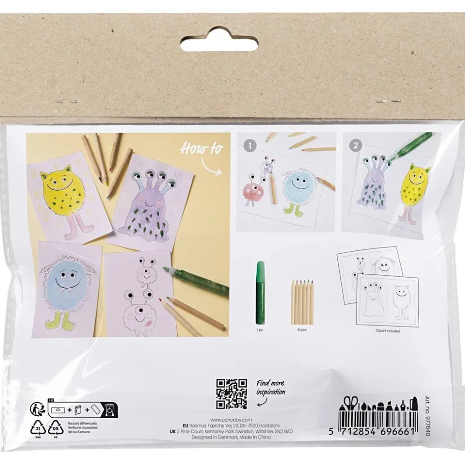 Creativ Company Mini Craft Kit Colouring| Felt Tips|Pencils And Chalks