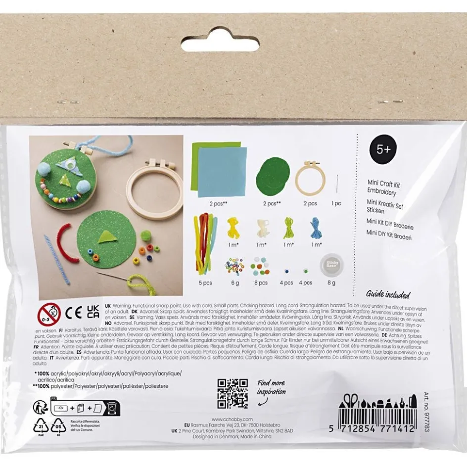 Creativ Company Mini Craft Kit Embroidery| Embroidery And Needle Punch|Diy-Kits, Textiles And Yarn