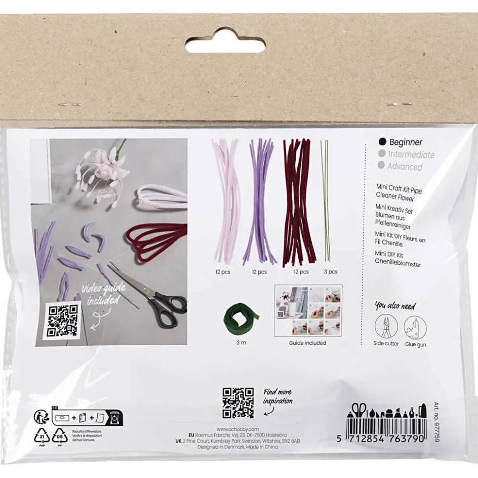 Creativ Company Mini Craft Kit Pipe Cleaner Flower| Diy-Kits, Basic Items And Tools