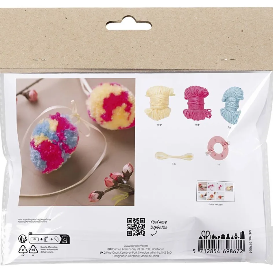 Creativ Company Mini Craft Kit Pompom| Weaving, Rug Making And Pom Poms|Diy-Kits, Textiles And Yarn