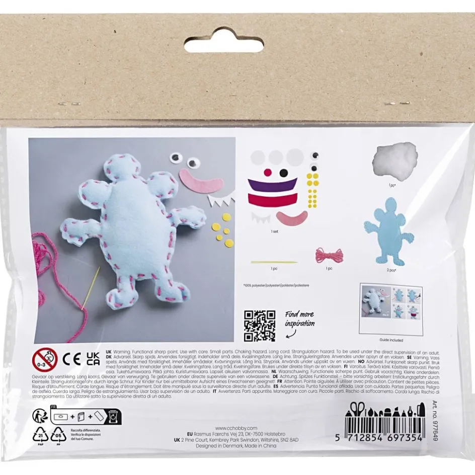 Creativ Company Mini Craft Kit Sewing| Felt And Fleece|Diy-Kits, Textiles And Yarn