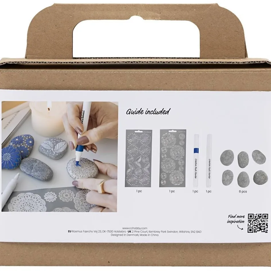 Creativ Company Mini Craft Kit Stone Decoration| Felt Tips|Pencils And Chalks