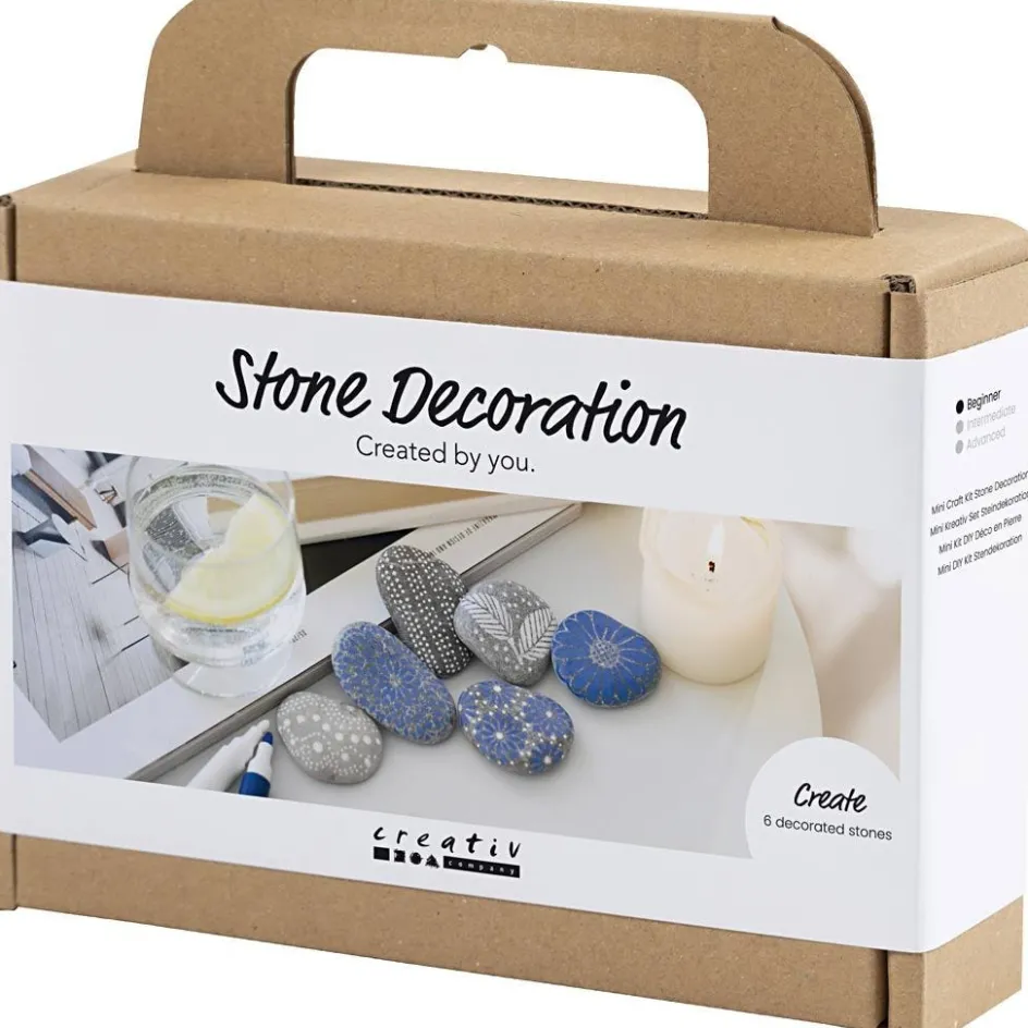 Creativ Company Mini Craft Kit Stone Decoration| Felt Tips|Pencils And Chalks