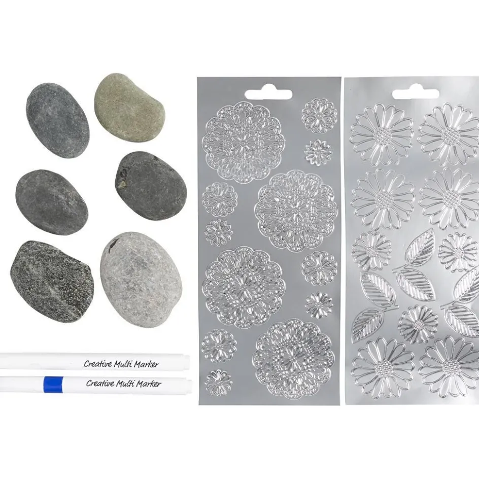 Creativ Company Mini Craft Kit Stone Decoration| Felt Tips|Pencils And Chalks