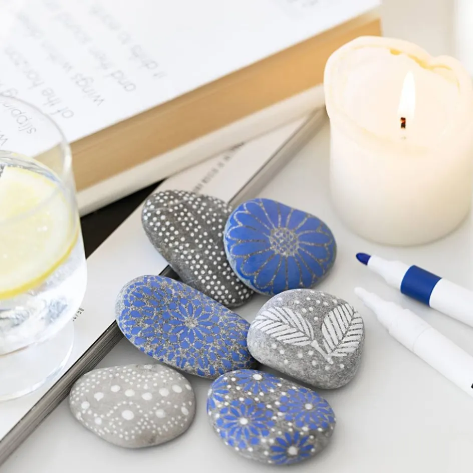 Creativ Company Mini Craft Kit Stone Decoration| Felt Tips|Pencils And Chalks