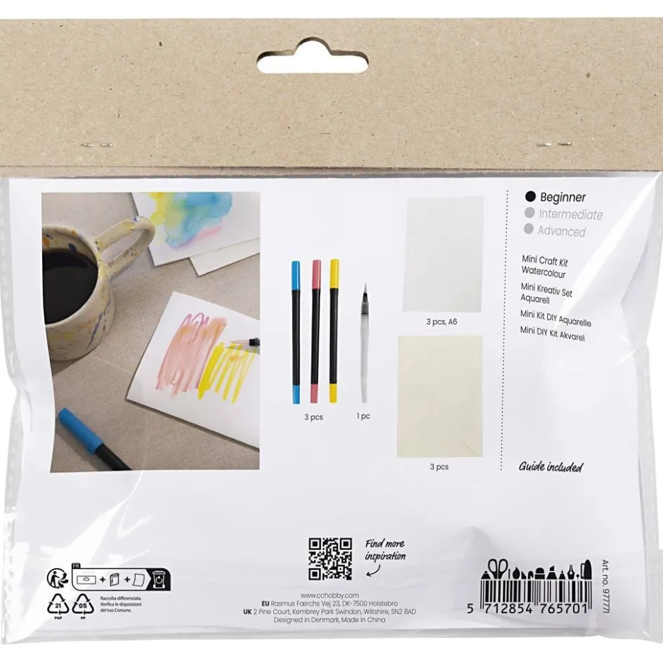 Creativ Company Mini Craft Kit Watercolour| Textile Decoration|Watercolour Paints