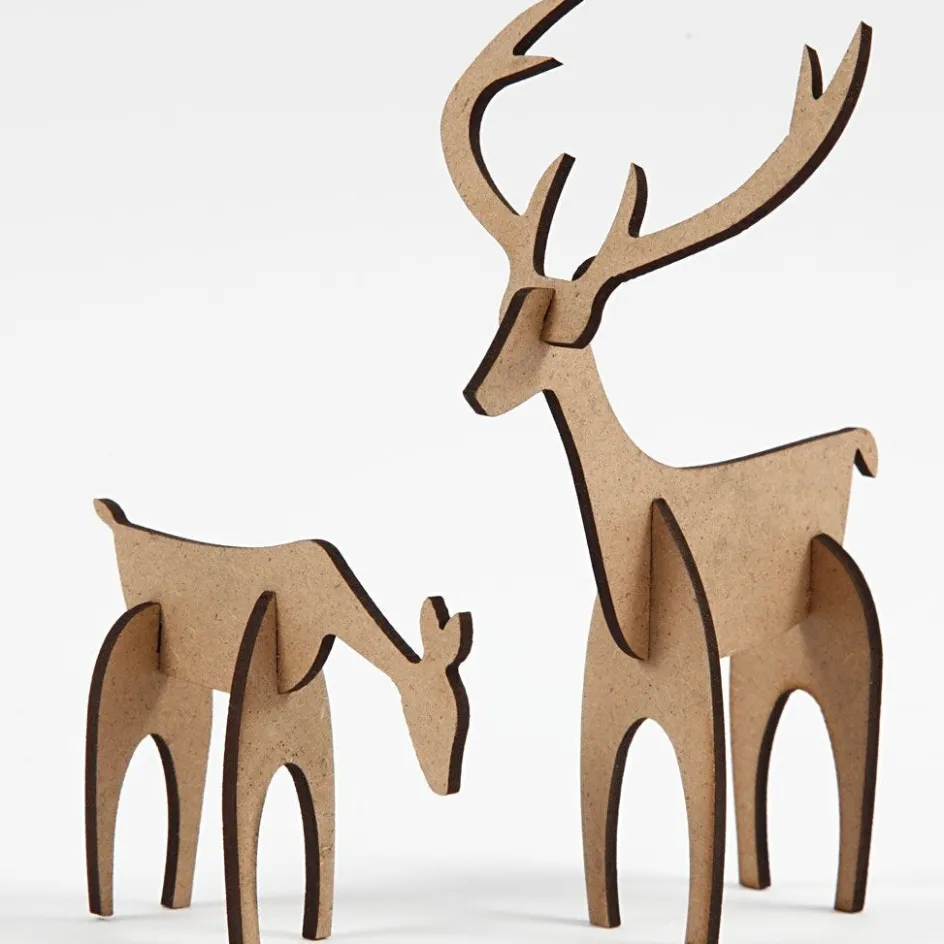 Creativ Company Stag and Hind| Advent Gifts And Calendar Gifts|Figures, Eggs And Animals For Decorating